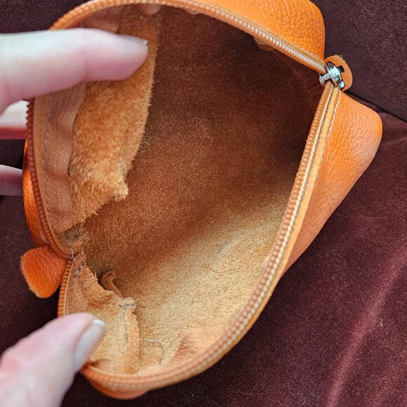 Roots Leather Cosmetic Case in Orange - Picture 2 of 7